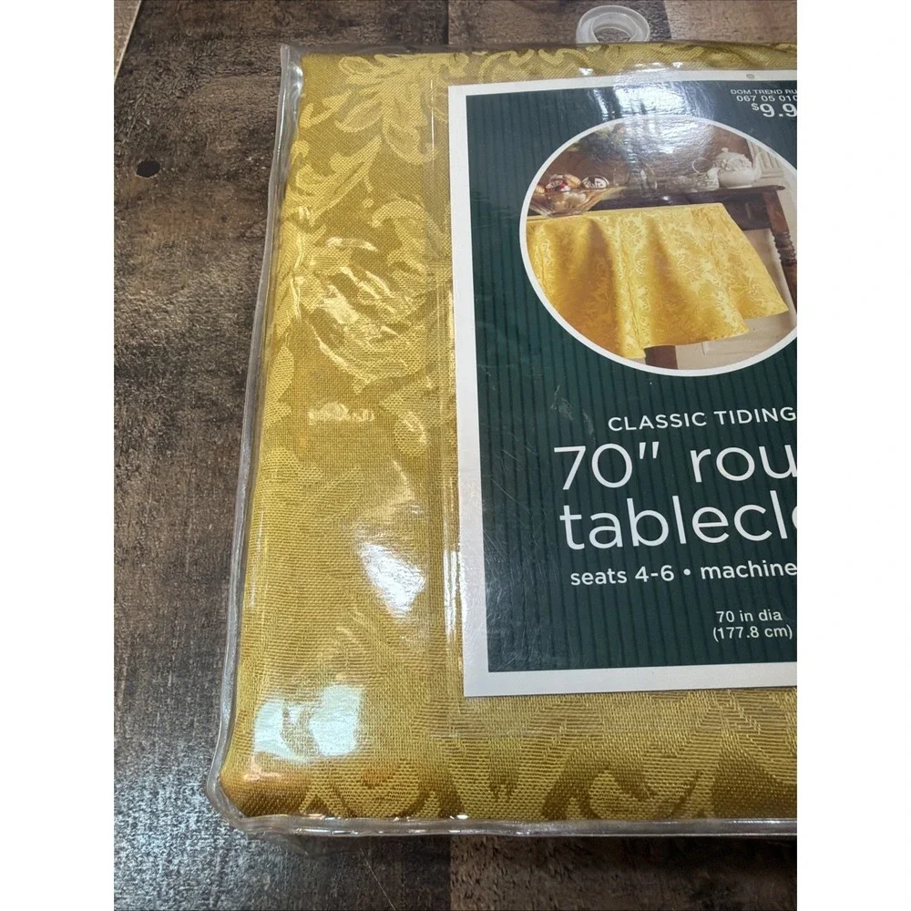 Target Gold Round Tablecloth 70
